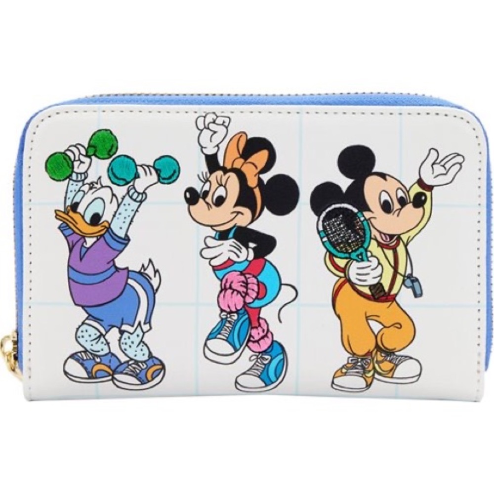 Loungefly Disney Minnie Daisy Mickey Mousercise Pastel Wallet-NWT